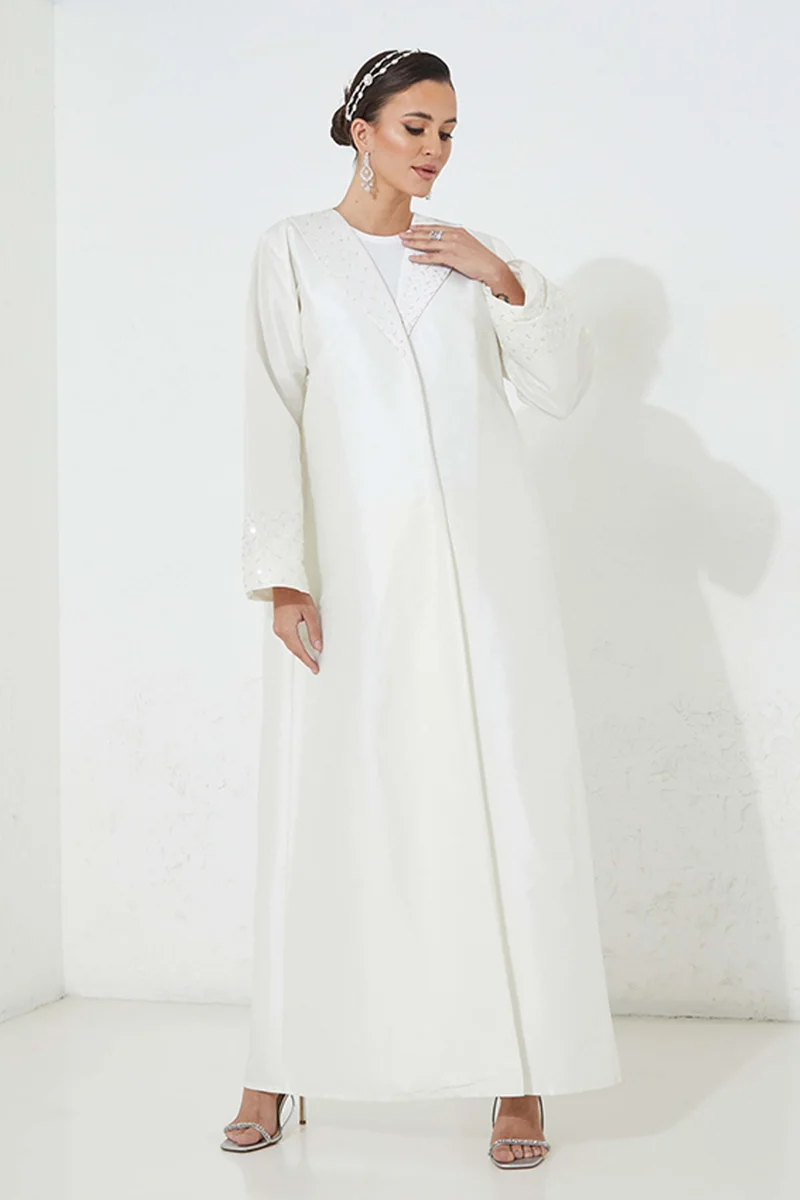 Moistreet Embellished Flared Sleeve Abaya