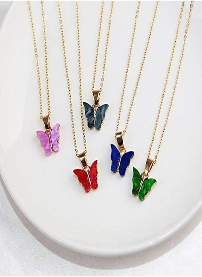 Generic Butterfly Chain Necklace Cute Jewelry (assorted color)  - Image 1