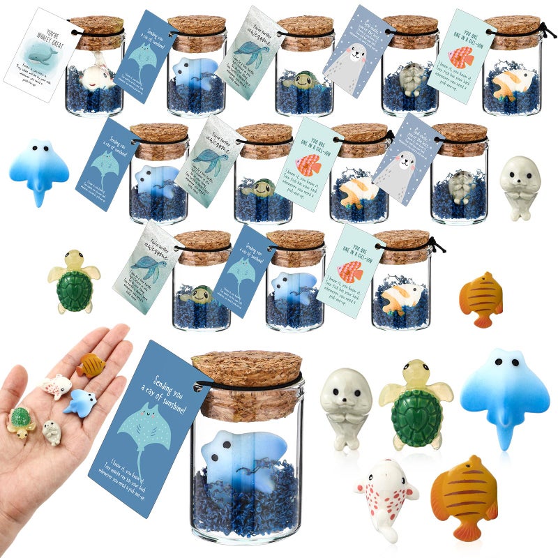 Fumete 35 Set Employee Appreciation Gifts Bulk for Coworkers Staff Thank You Desk Pet Animal Pun Note Card End of Year Student Gifts from Teacher Volunteer Team Graduation Party Favors Sea - Image 2