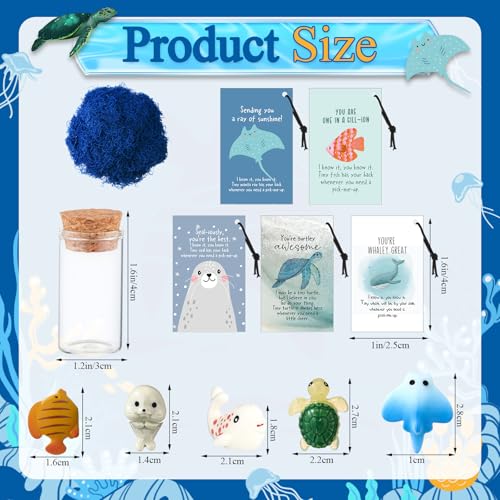 Fumete 35 Set Employee Appreciation Gifts Bulk for Coworkers Staff Thank You Desk Pet Animal Pun Note Card End of Year Student Gifts from Teacher Volunteer Team Graduation Party Favors Sea - Image 3