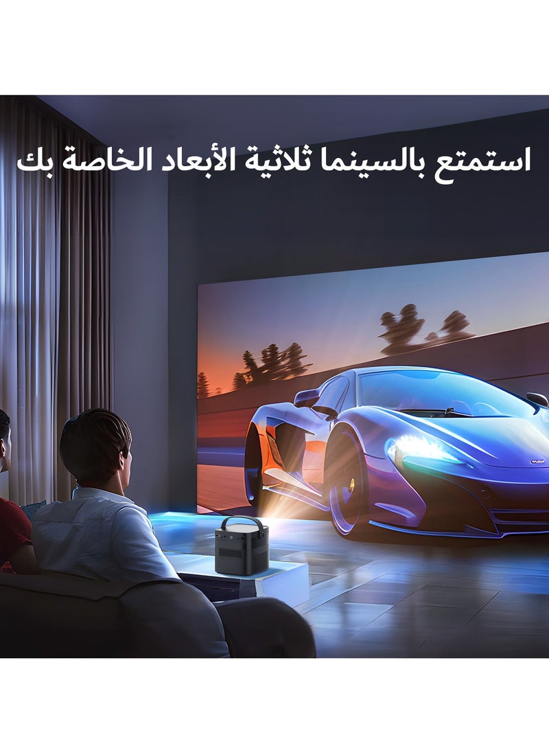 VEVSHAO - VEVSHAO V50 Portable Projector, 3D WiFi Projector, 1080P Full HD, 15000mAh Battery Powered, Built-in 2 x 10W Speakers, Suitable for Teaching/Home Theater/Outdoor Movies - Image 1