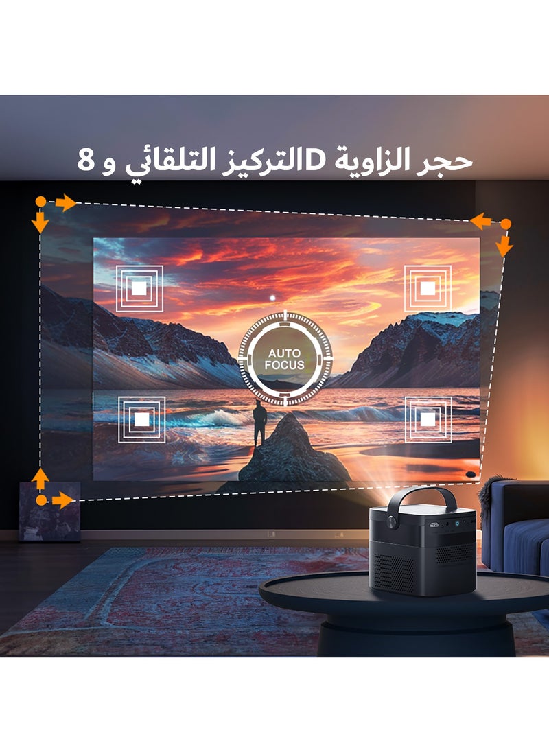 VEVSHAO - VEVSHAO V50 Portable Projector, 3D WiFi Projector, 1080P Full HD, 15000mAh Battery Powered, Built-in 2 x 10W Speakers, Suitable for Teaching/Home Theater/Outdoor Movies - Image 1
