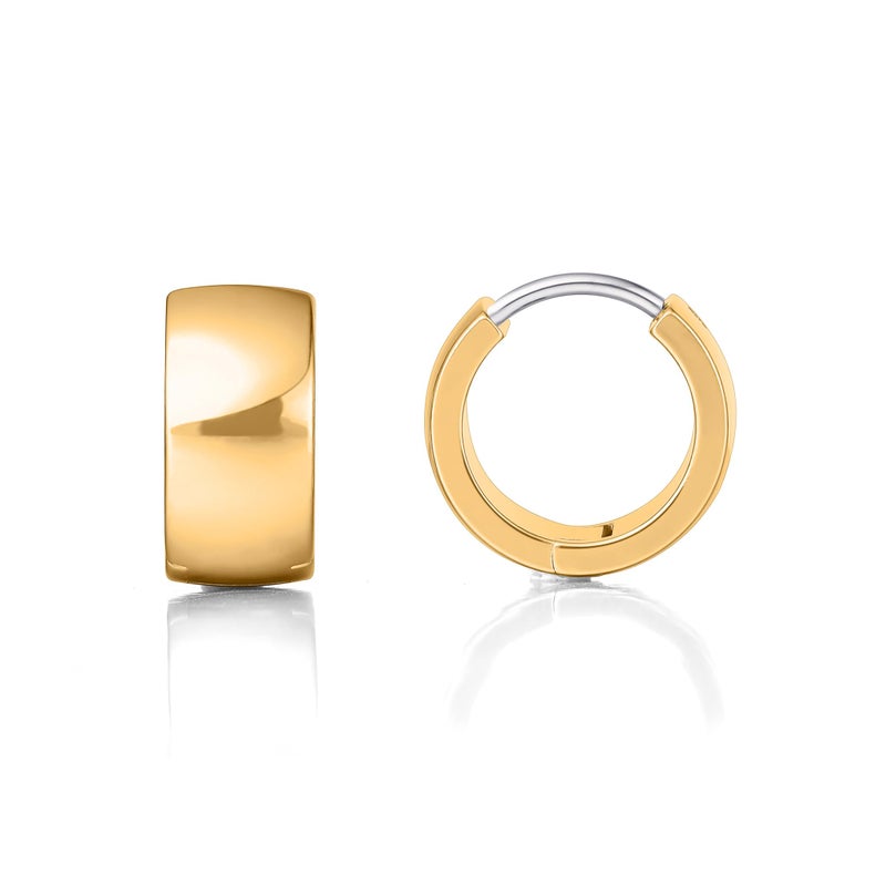 Limerencia Hypoallergenic Implant Grade Titanium F136 Hoop Chunky Earrings,Wide Thick Huggie Earrings G23 for Women Sensitive Ears (Gold) - Image 1
