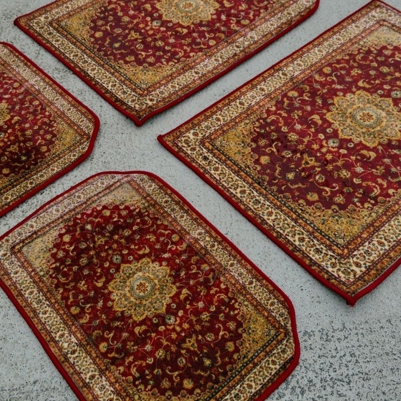 Crystal Velvet Car Floor Mats - Full Set, Non-Slip & Waterproof, Persian Flower Design - Image 5