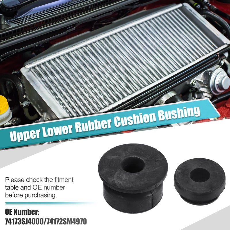X AUTOHAUX X AUTOHAUX 4pcs Upper Lower Rubber Cushion Bushing Radiator Mount Insulator for Honda Accord 1990-2020 for Honda Civic 1992-2020 for Honda Odyssey 1995-2021 No.74173SJ4000/74172SM4970 - Image 2