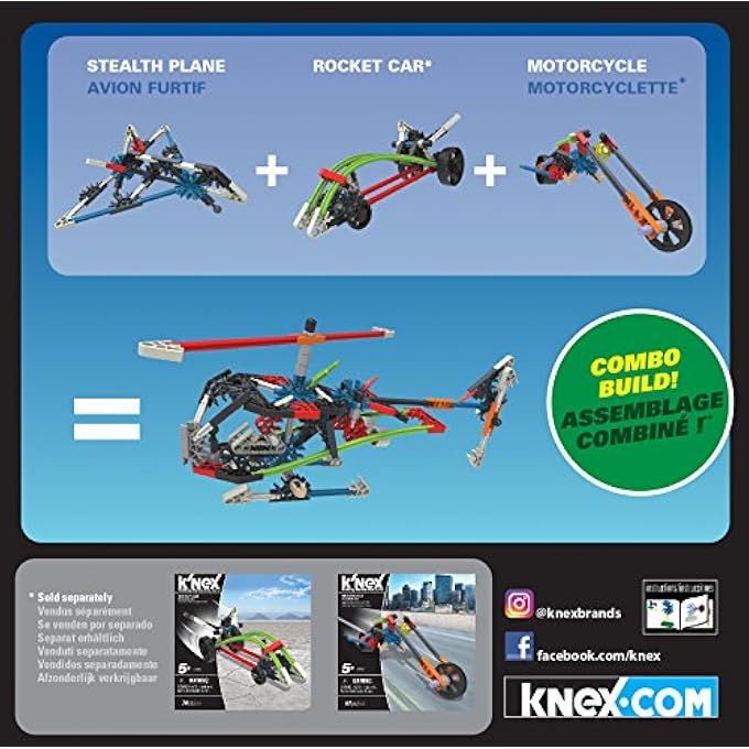 K'NEX - STEALTH PLANE BUILDING SET 60 PIECES FOR AGES 5 CONSTRUCTION EDUCATION TOY - Image 2