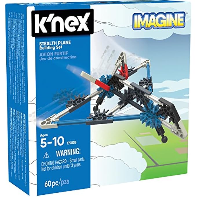 K'NEX - STEALTH PLANE BUILDING SET 60 PIECES FOR AGES 5 CONSTRUCTION EDUCATION TOY - Image 1