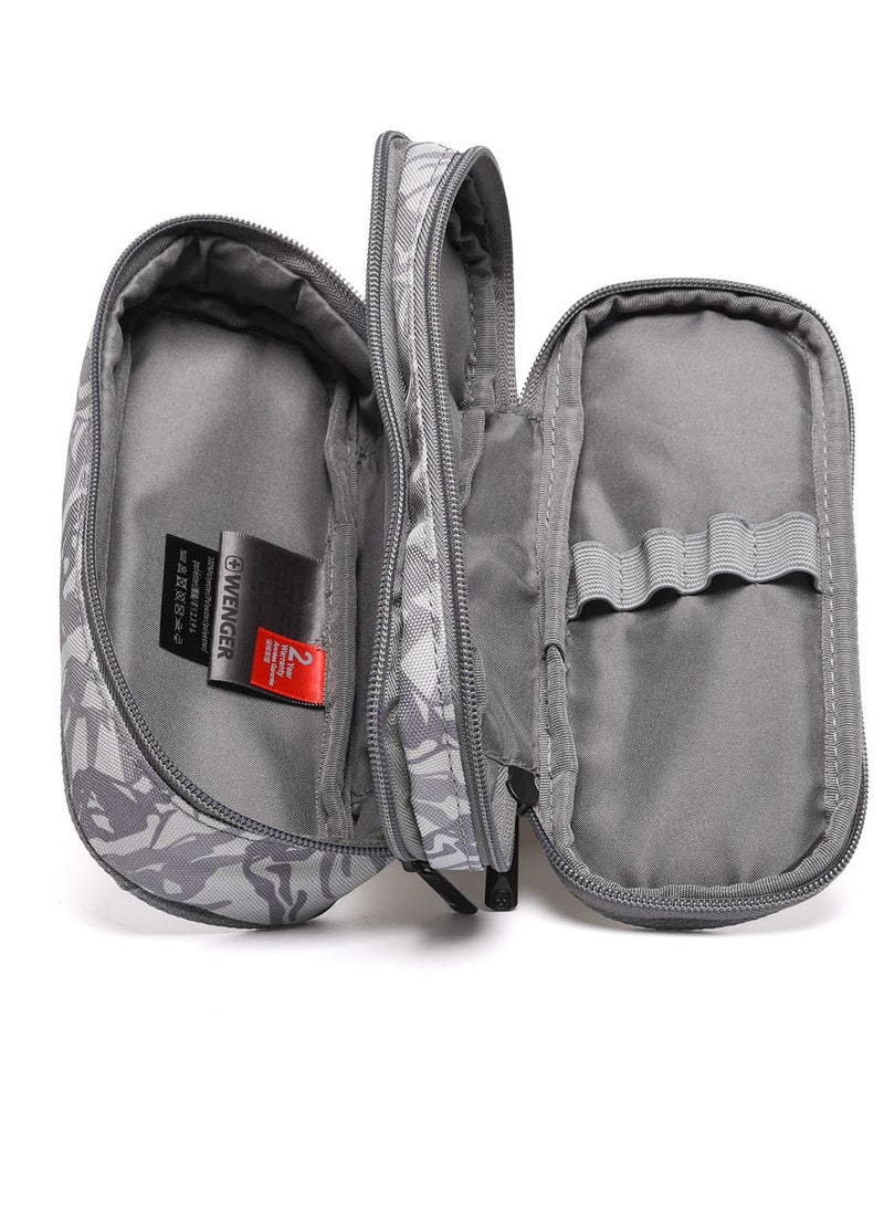 Wenger Back To School Two-Compartment Pencil Case - Grey - Image 5