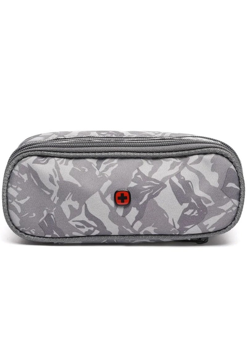 Wenger Back To School Two-Compartment Pencil Case - Grey - Image 2