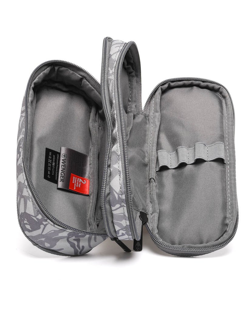 Wenger - Back To School Two-Compartment School Pencil Case Grey - 653112 - Image 1