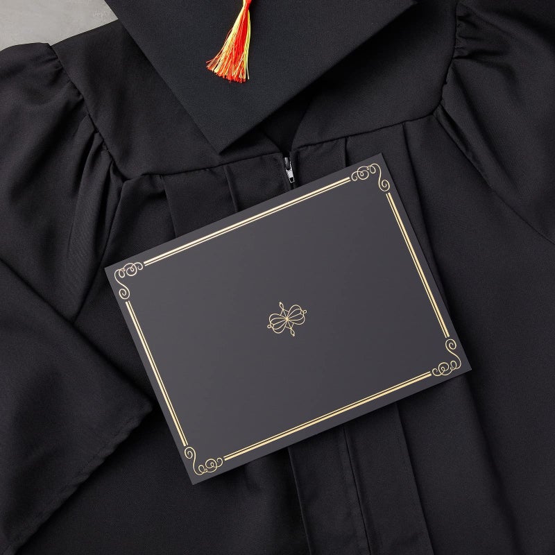 Blue Panda 24-Pack Black Certificate Holders with Elegant Gold Foil Design for Letter-Size 8.5 x 11 Documents, Achievements, Certificates, Graduation Diploma Cover (11.2 x 8.8 in) - Image 2