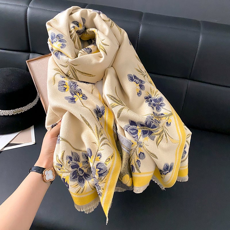 Elegant Womens Winter Shawl Wrap Scarf 2024 Green - Image 2