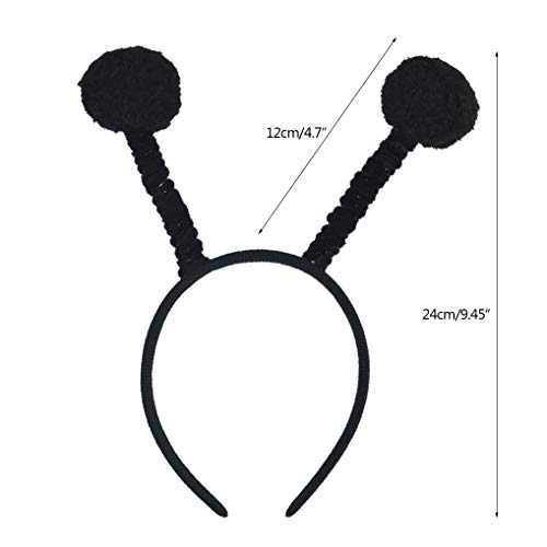 obmwang 6 Pack Butterfly Antenna Headband Velvet Bug Headband and PomPom Boppers Bee Hair Band for Halloween Party Costume Cosplay Accessory - Image 5