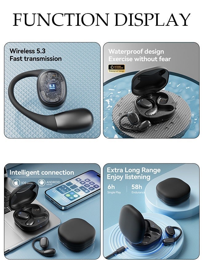 DUNISO Wireless Earbuds Bluetooth Ear Clip Wireless Charging Case Sports Ear buds with Earhook Premium Deep Bass Waterproof Over-Ear Earphones for TV Phone Laptop - Image 4