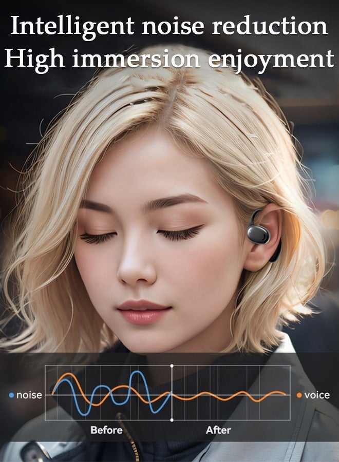 DUNISO Wireless Earbuds Bluetooth Ear Clip Wireless Charging Case Sports Ear buds with Earhook Premium Deep Bass Waterproof Over-Ear Earphones for TV Phone Laptop - Image 5