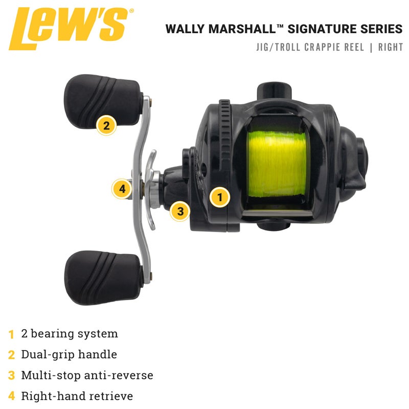 Lew's Lews Fishing WMR5, Signature Series Crappie Reel (Clam Pack),Black - Image 2