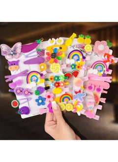 Lesha 56 Pcs Baby Hair Clips, Pin, Barrettes for Girls, Toddler Girls Accessories, Kids Clips Styling, Flower Rainbow Candy Fruits Butterfly Cute  - Image 1