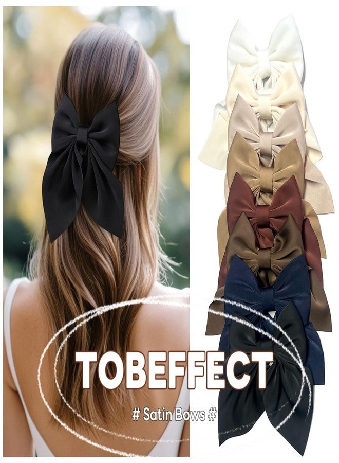Tobeffect Hair Bows for Women Small Bows Hair Clips for Teens Girls Short Hair Silky Satin Hair Ribbons Accessories 8PCS - Image 2