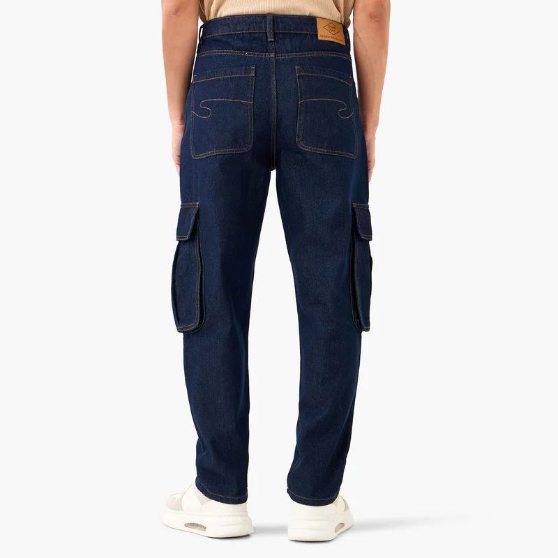 Lee Cooper Lee Cooper Wide Leg Cargo Jeans with Pockets