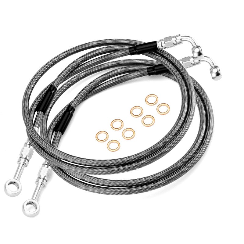 Mofun 645 Stock Length Hydraulic Front ABS Lower Brake Line Kit Stainless Steel Compatible with Harley Touring Road King Street Electra Road Glide 20142024 with ABS - Image 2