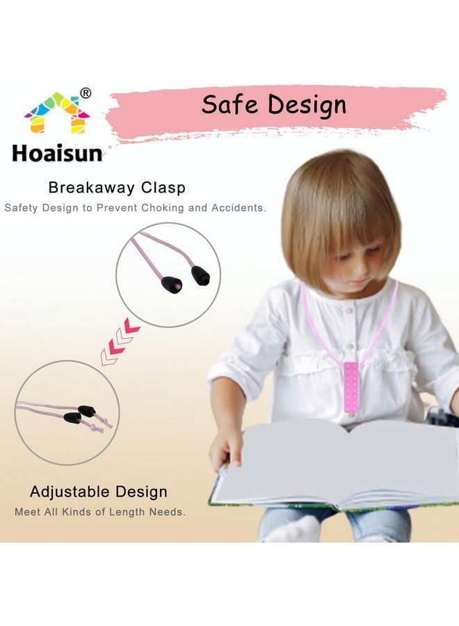 Hoaisun قلائد مضغ للبنات الحساسيات، قلائد مضغ ألعاب حسية للأطفال المصابين بالتوحد، ADHD، SPD، مضغ، التسنين أو الاحتياجات الخاصة، ألعاب مضغ حسية للفم للأطفال والبالغين لتقليل القلق والتململ - Image 5