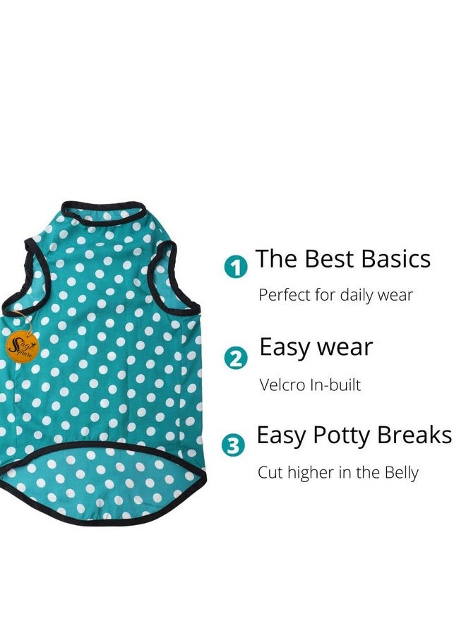 Sage Square Crazy Printed Dog T-Shirt, Trending Dog T-Shirt, Ultra Soft & Light Weight, Comfortable & Breathable Dog Apparel, Trendy Outfit (Xxlarge - 28 Inch) (Polka Sky Blue)  - Image 5