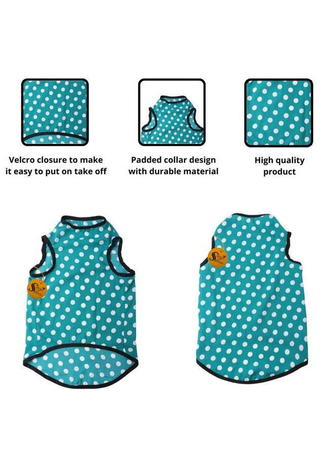 Sage Square Crazy Printed Dog T-Shirt, Trending Dog T-Shirt, Ultra Soft & Light Weight, Comfortable & Breathable Dog Apparel, Trendy Outfit (Xxlarge - 28 Inch) (Polka Sky Blue)  - Image 4