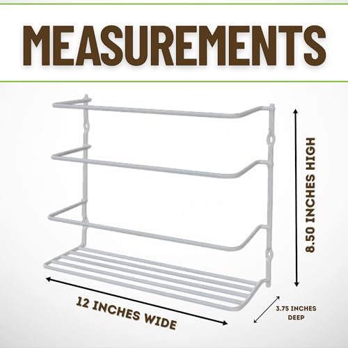 Evelots Kitchen Wrap Organizer - 2 Pack - Hold up to 4 Plastic, Foil, Paper, Wax - Cabinet Door, Wall Rack Basket - Sandwich, Freezer, Food Bag Storage - Laundry Supplies - Plastic Coated Metal - Image 5