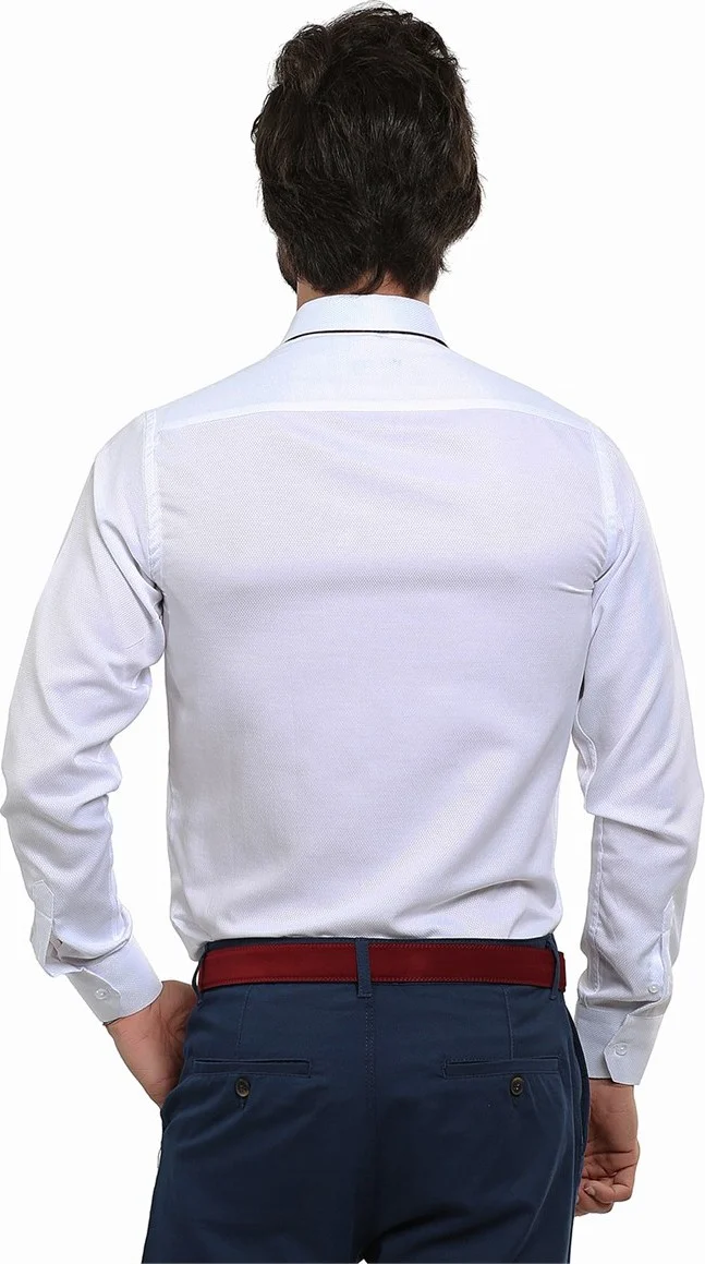 تودورس Slim Fit White Dobby Shirt 60/1