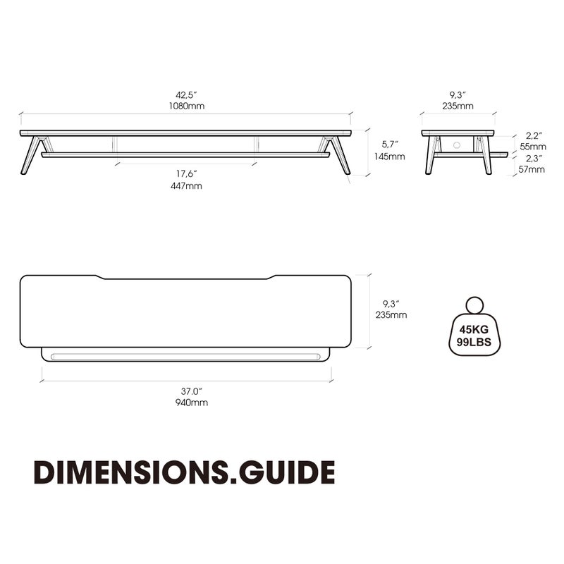 Fenge Dual Monitor Stand, Monitor Stands Riser for 2 monitors, 42.5 Inch Wood Desk Shelf with Storage Organizer and Cable Management for Office Desk Accessories - Image 3