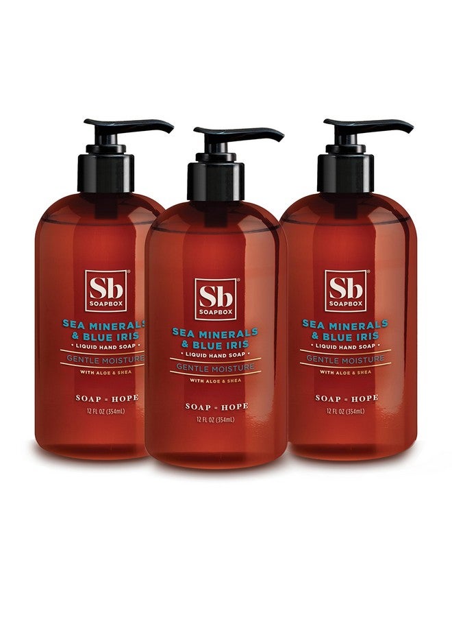 Soapbox Liquid Hand Soap Sea Minerals & Blue Irishand Soap For Bathroom And Kitchen 12Oz Pump Bottles (Pack Of 3) - Image 1