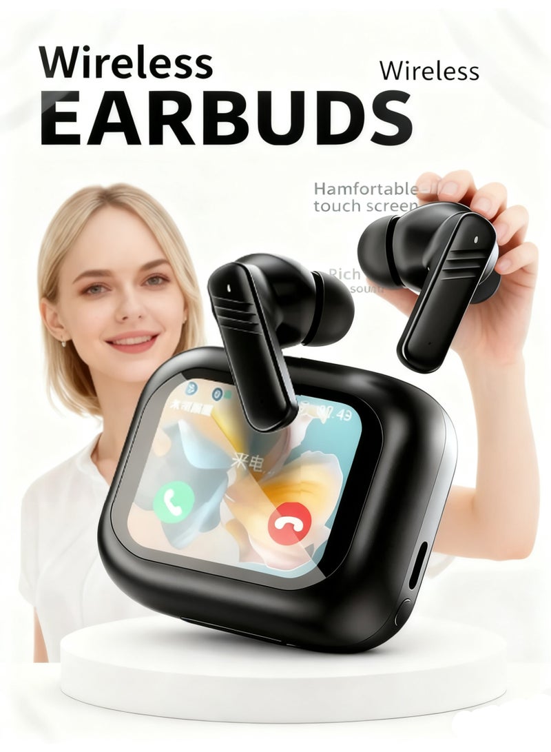 Revolutionary LCD Screen Earbuds - Touch Control, ANC, Bluetooth 5.3 - Image 1