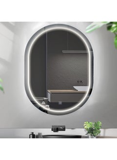 Scrabbed Thin LED Mirror 60x80 Cool Light