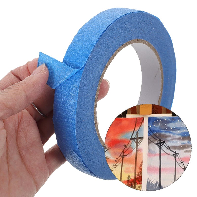 Blue Painters Masking Tape 18mm x 50m 3 Pack for Painting Wall Craft Labeling - Image 5