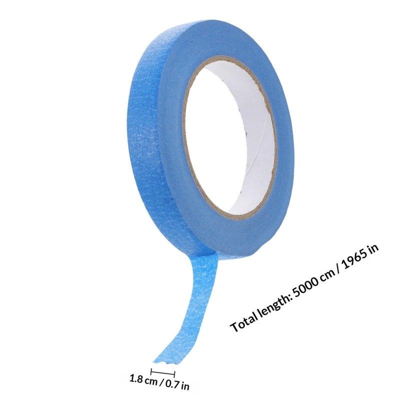 Blue Painters Masking Tape 18mm x 50m 3 Pack for Painting Wall Craft Labeling - Image 3