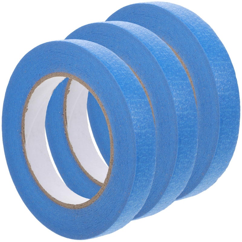 Blue Painters Masking Tape 18mm x 50m 3 Pack for Painting Wall Craft Labeling - Image 2