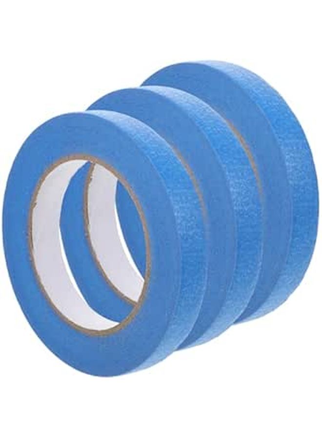 Blue Painters Masking Tape 18mm x 50m 3 Pack for Painting Wall Craft Labeling - Image 1
