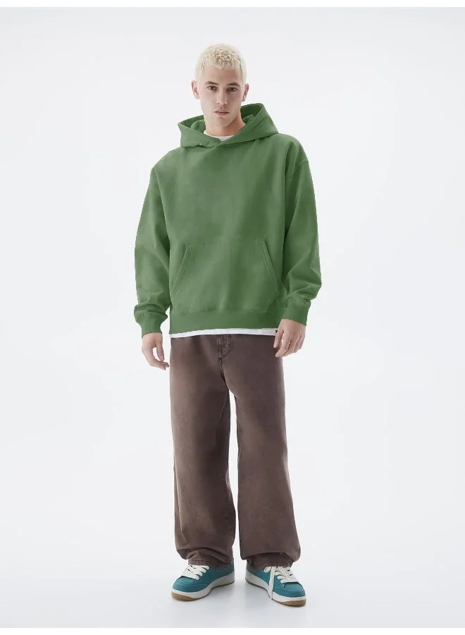 Maniac  Maniac Mens Solid Full Sleeve Hunter Green Hoodie Cotton Sweatshirt for Men | Best Price UAE