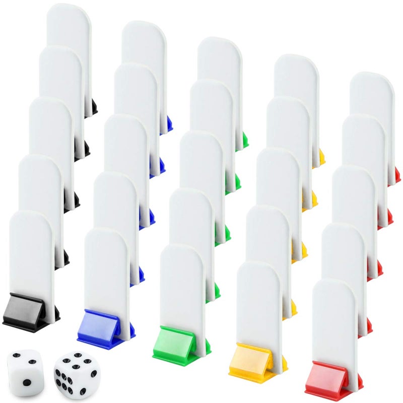 Bignc 50 Pack Colorful Game Card Stands, 50 Pieces White Blank Game Board Marker for DIY Board Game Party Favor - Image 1