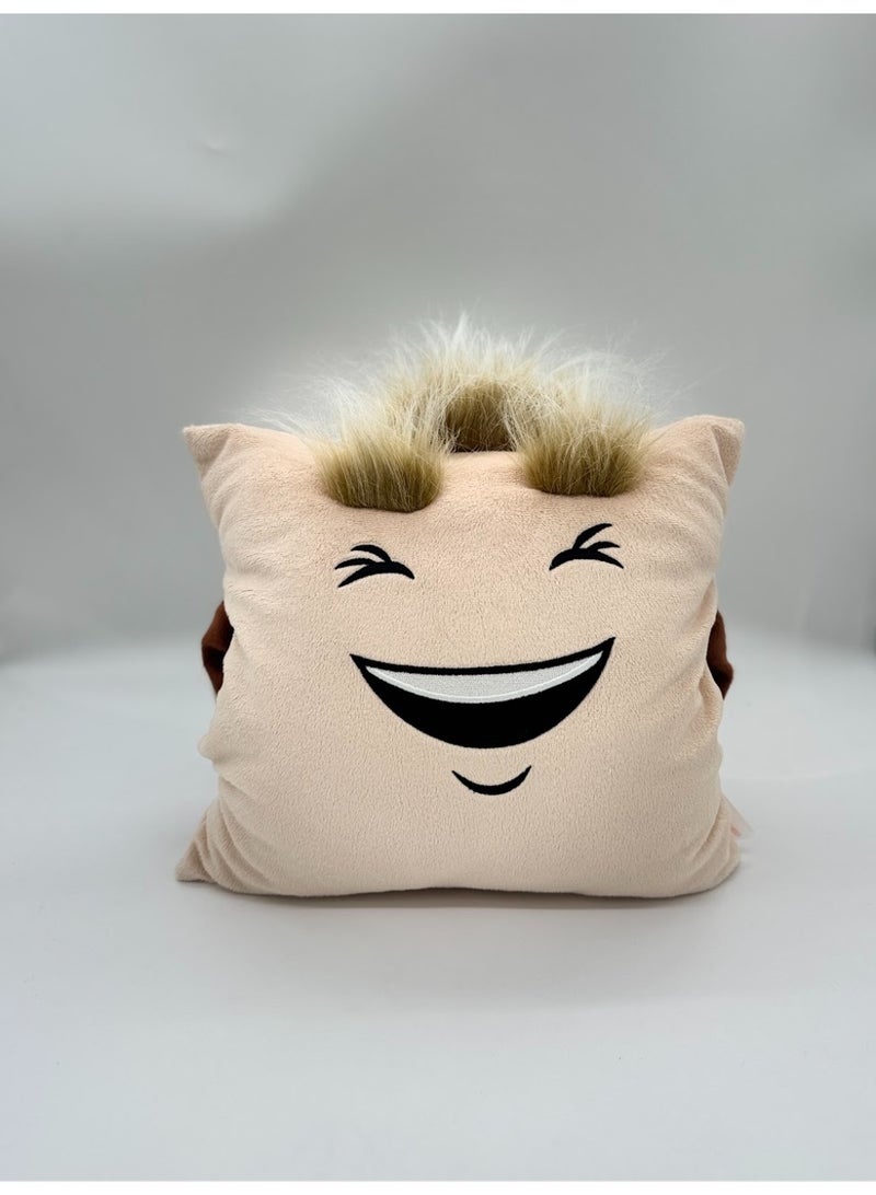 COALICIA TAPO 35×35 cm – Soft Plush Muff Toy and Pillow, Beige Color, Cozy Travel and Home Companion - Image 1