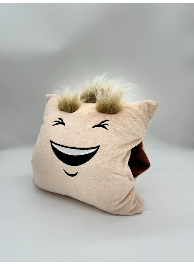 COALICIA TAPO 35×35 cm – Soft Plush Muff Toy and Pillow, Beige Color, Cozy Travel and Home Companion - Image 2