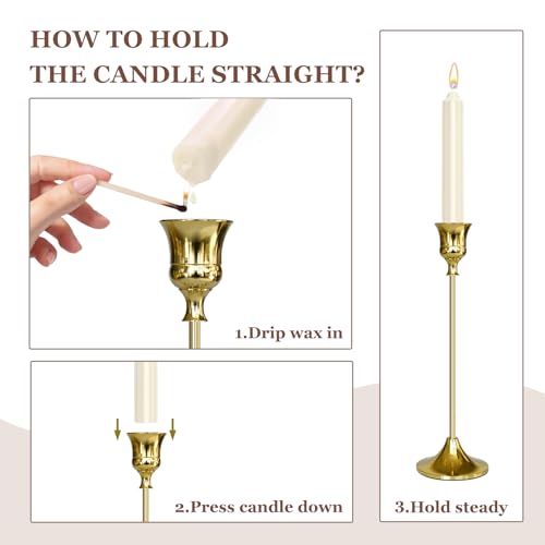 Showin Candlestick Holders Silver, 6 Packs Taper Candle Holder for Candlesticks, Candle Sticks Holder Decor for Home Decor - Image 4
