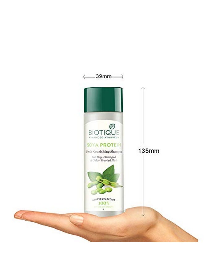 Biotique - Biotique Bio Soya Protein Fresh Nourishing Shampoo For Dry Damaged & Color Treated Hair 120 Ml/ 4.05 Oz. - Image 1