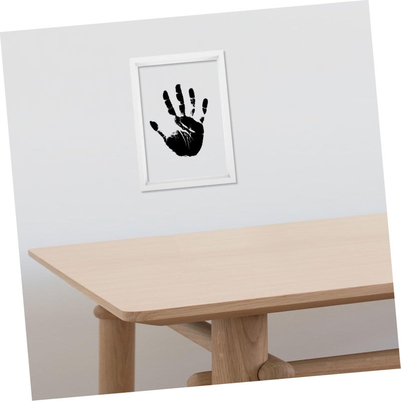 White Handprint Keepsake Frame DIY Family Footprint Art Display Wall Mount - Image 5