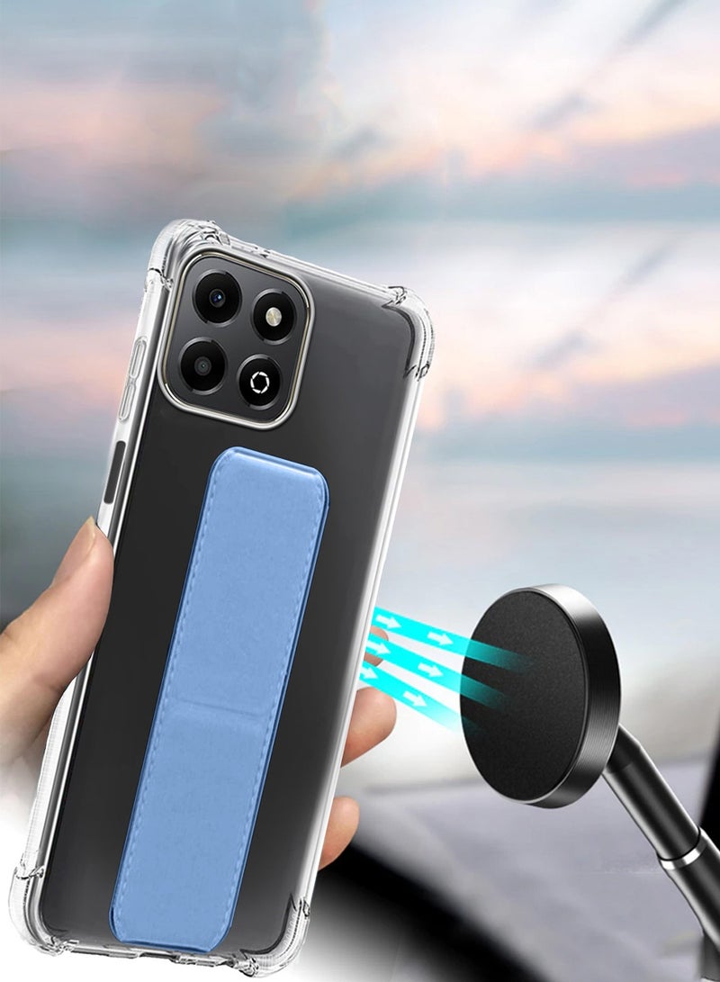 Wtech Honor X7c 4G 2024 TPU Hand Grip Air Pillow Case Cover - Clear/Sky Blue - Image 4