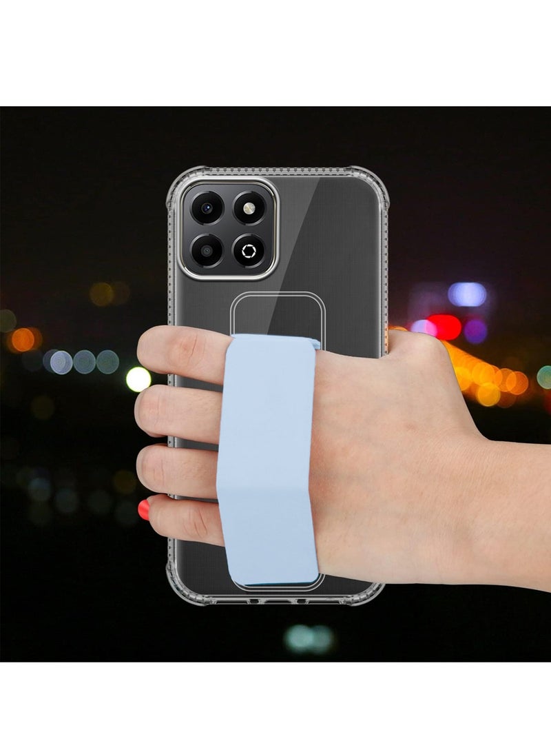 Wtech Honor X7c 4G 2024 TPU Hand Grip Air Pillow Case Cover - Clear/Sky Blue - Image 3