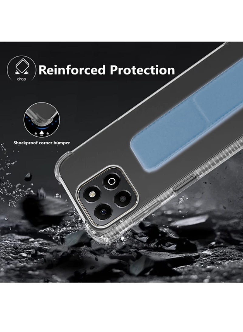 Wtech Honor X7c 4G 2024 TPU Hand Grip Air Pillow Case Cover - Clear/Sky Blue - Image 5