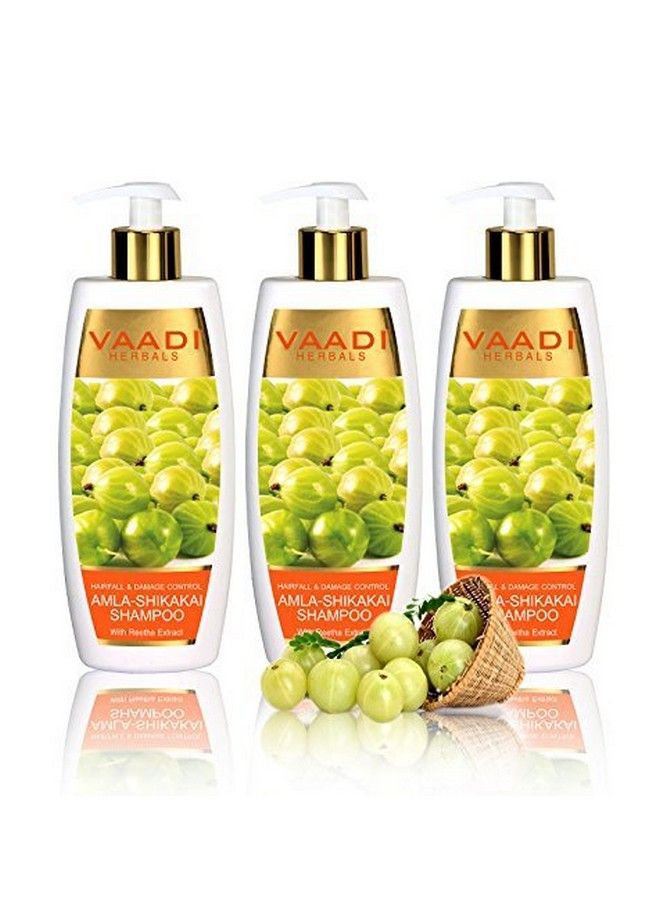 VAADI HERBALS Amla With Shikakai & Reetha Shampoo Hair Fall And Damage Control Shampoo All L Herbal Shampoo Paraben Free Sulfate Free Scalp Therapy Moisture Therapy Suitable For All Hair Types  - Image 3
