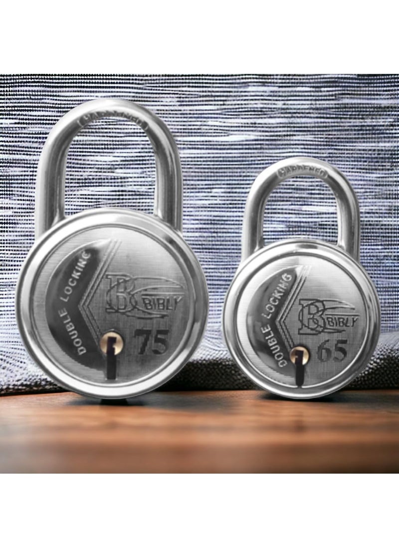 AUTHENTIC AK BEBLY Industries Fancy Round 75 MM 65 MM Padlock Combo B16  - Image 2