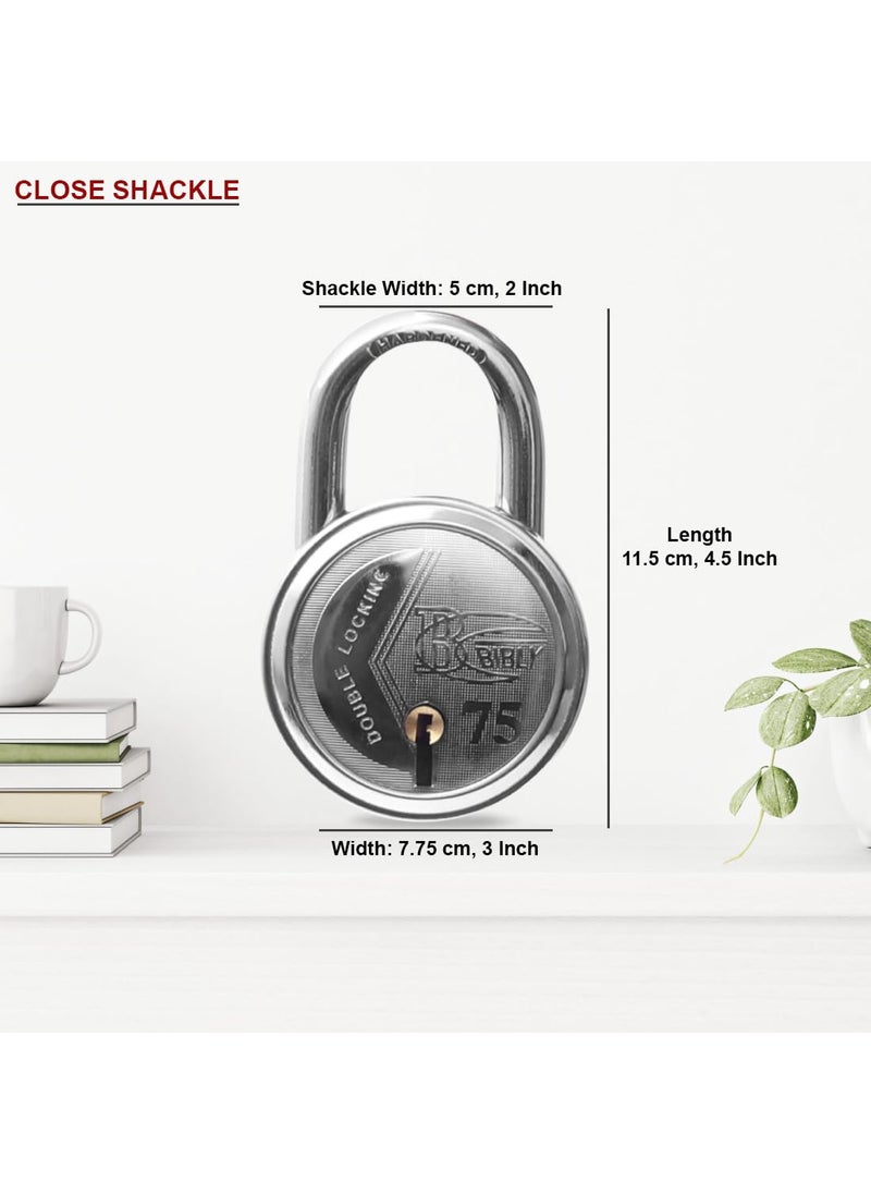 AUTHENTIC AK BEBLY Industries Fancy Round 75 MM 65 MM Padlock Combo B16  - Image 4